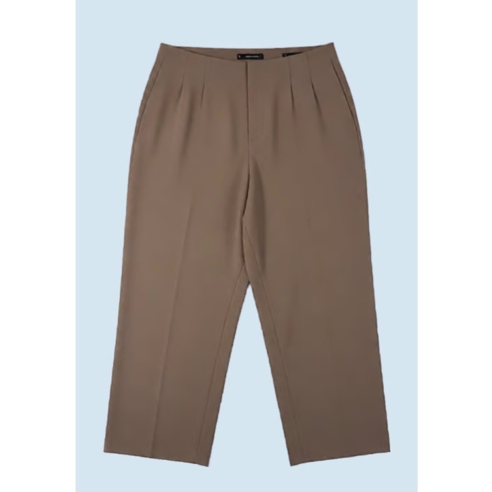 True Beauty By Emme Khaki formal‎ capri, polyester, high-waisted vintage 16